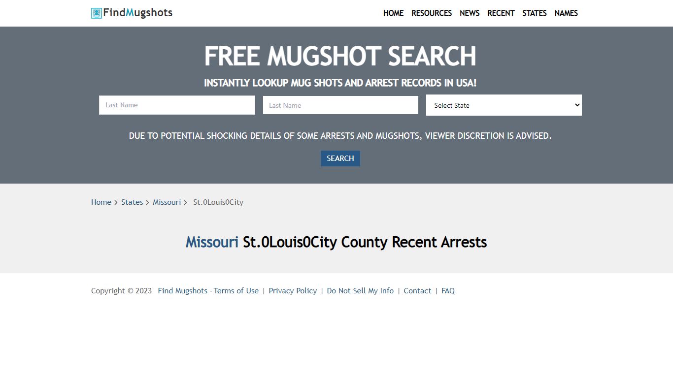 Find St. Louis City Missouri Mugshots - Find Mugshots
